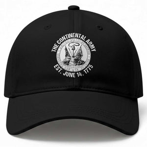The Continental Army Est 1775 Baseball Cap Patriotic US Military History Graphic
