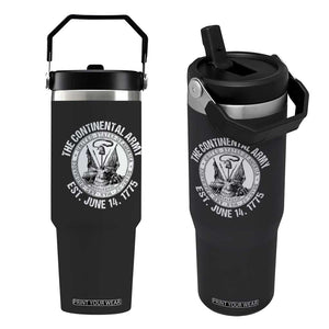The Continental Army Est 1775 Flip Straw Tumbler Patriotic US Military History Graphic