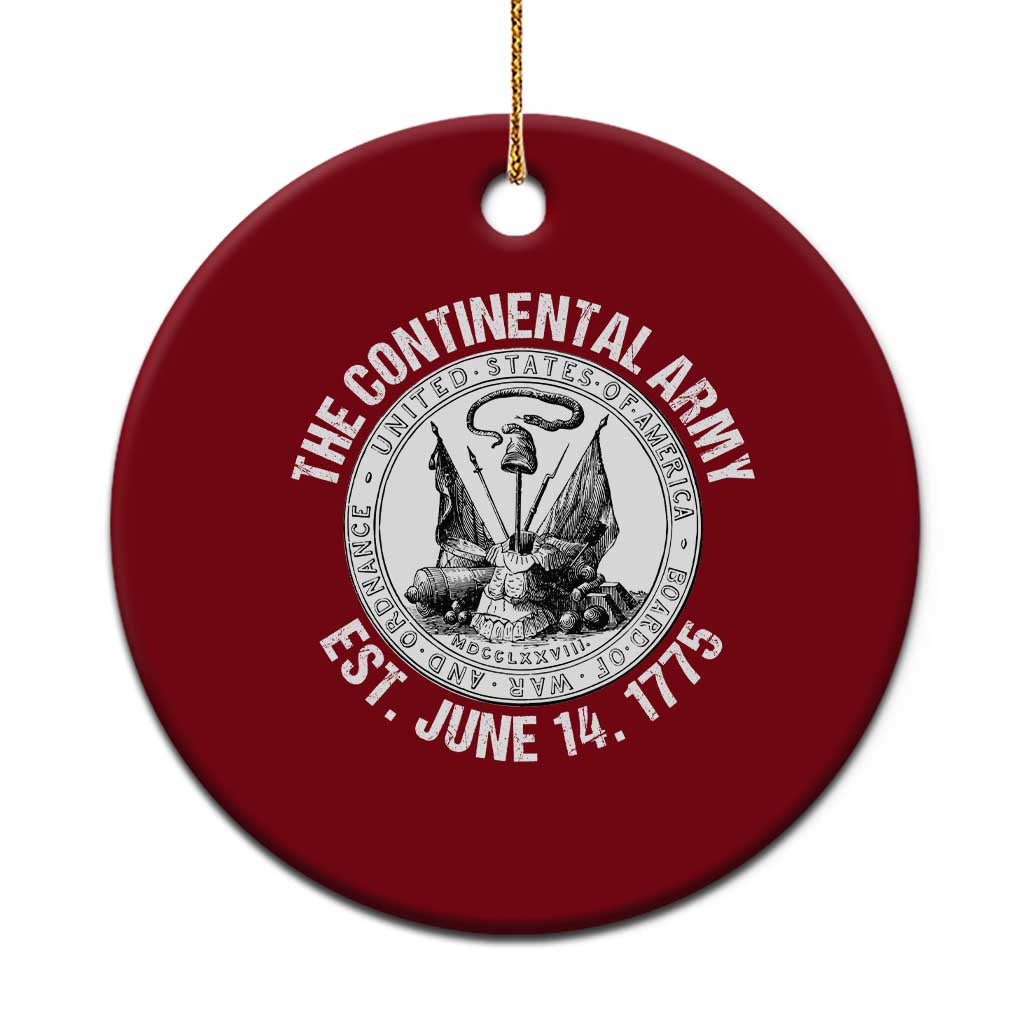 The Continental Army Est 1775 Ceramic Ornament Patriotic US Military History Graphic TS02 1pc Red Print Your Wear