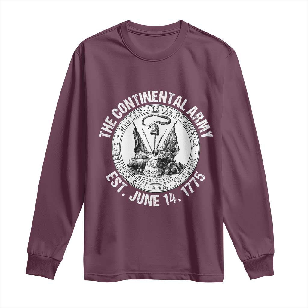 The Continental Army Est 1775 Long Sleeve Shirt Patriotic US Military History Graphic