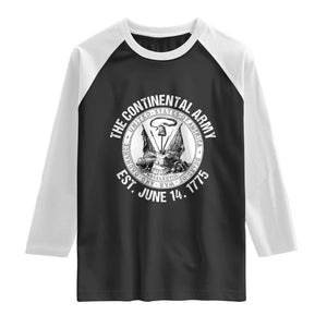 The Continental Army Est 1775 Raglan Shirt Patriotic US Military History Graphic