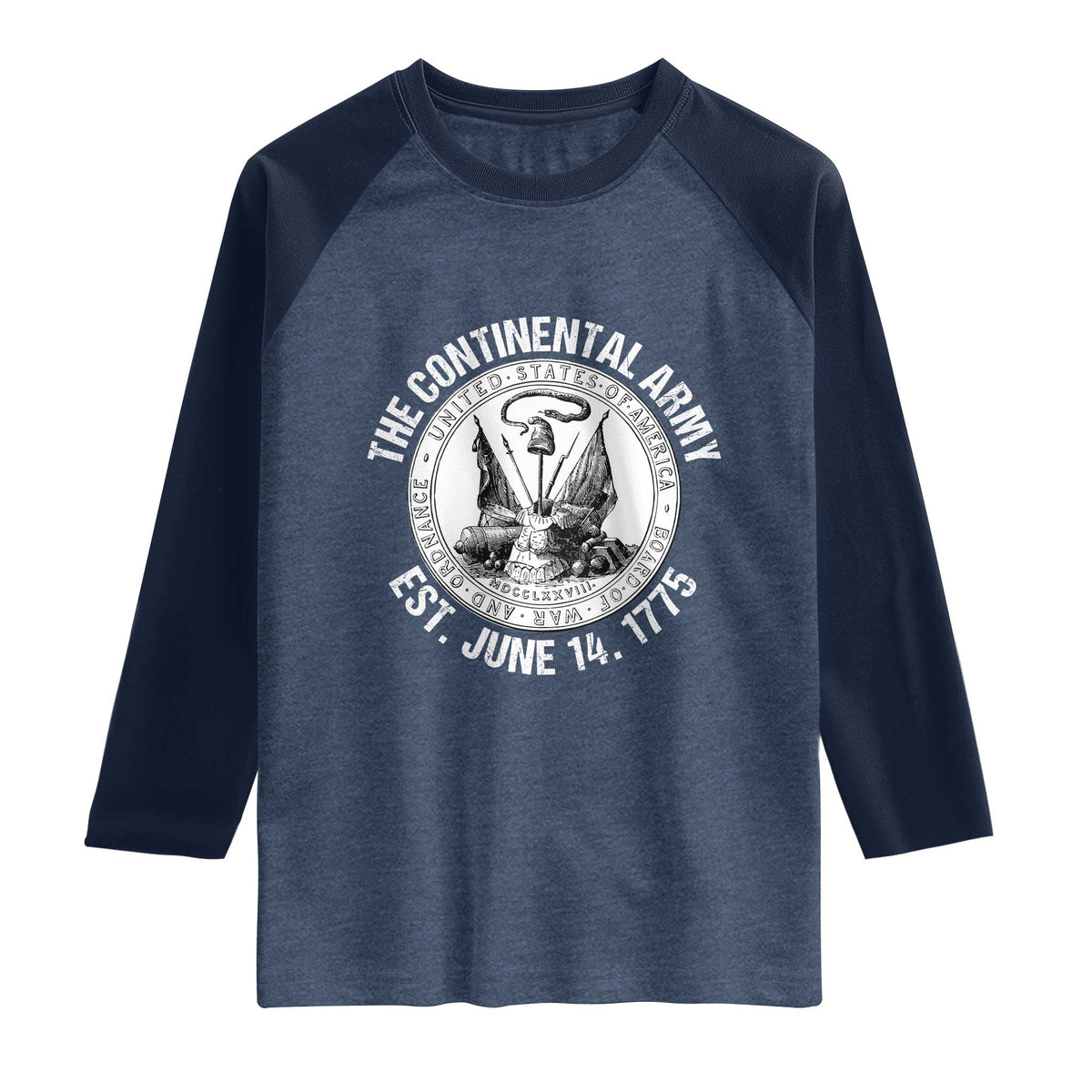 The Continental Army Est 1775 Raglan Shirt Patriotic US Military History Graphic