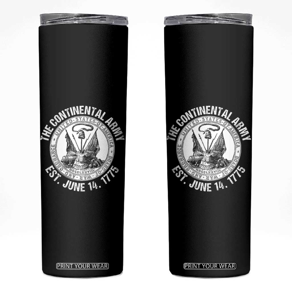 The Continental Army Est 1775 Skinny Tumbler Patriotic US Military History Graphic