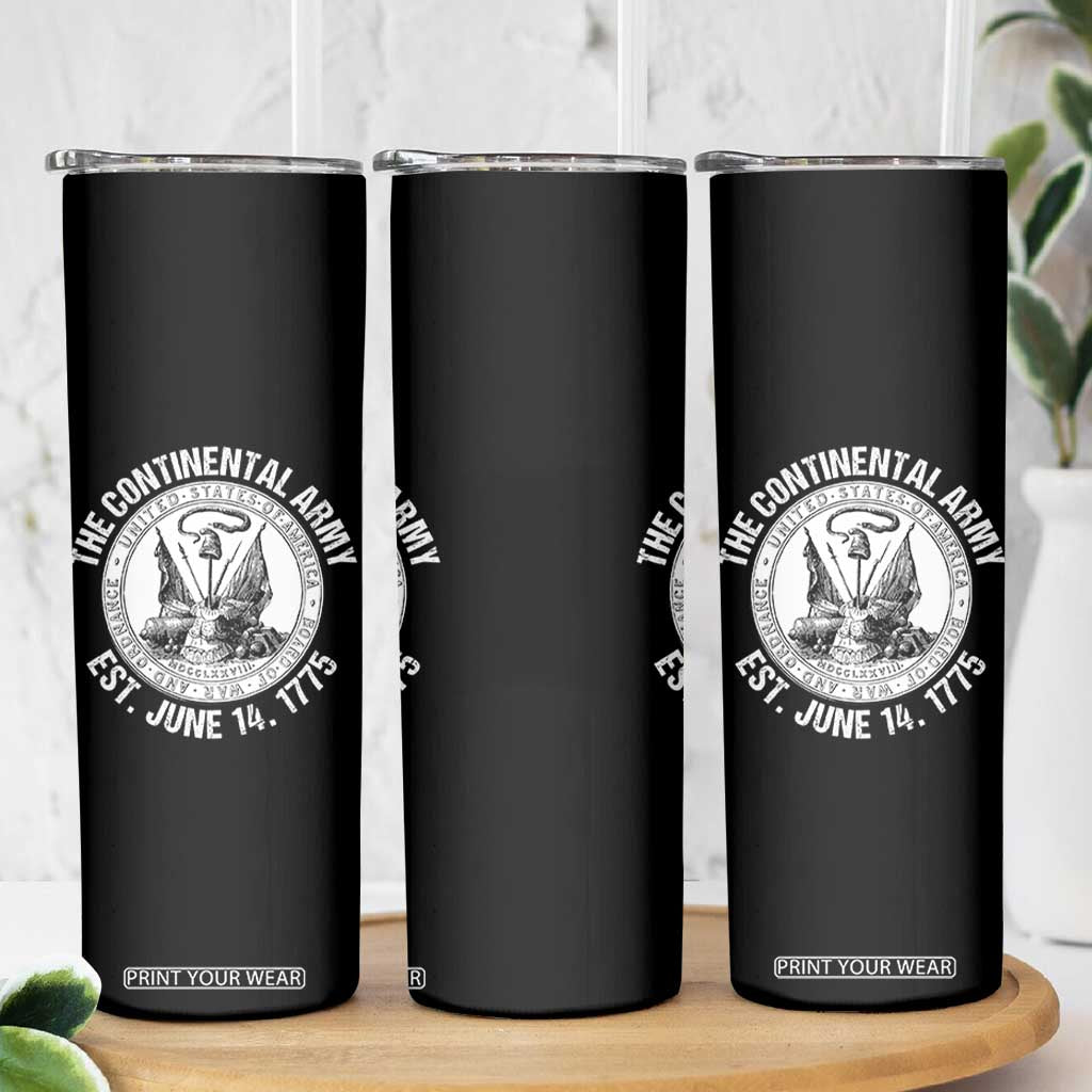 The Continental Army Est 1775 Skinny Tumbler Patriotic US Military History Graphic