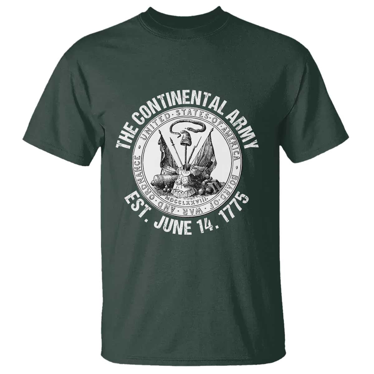 The Continental Army Est 1775 T Shirt Patriotic US Military History Graphic