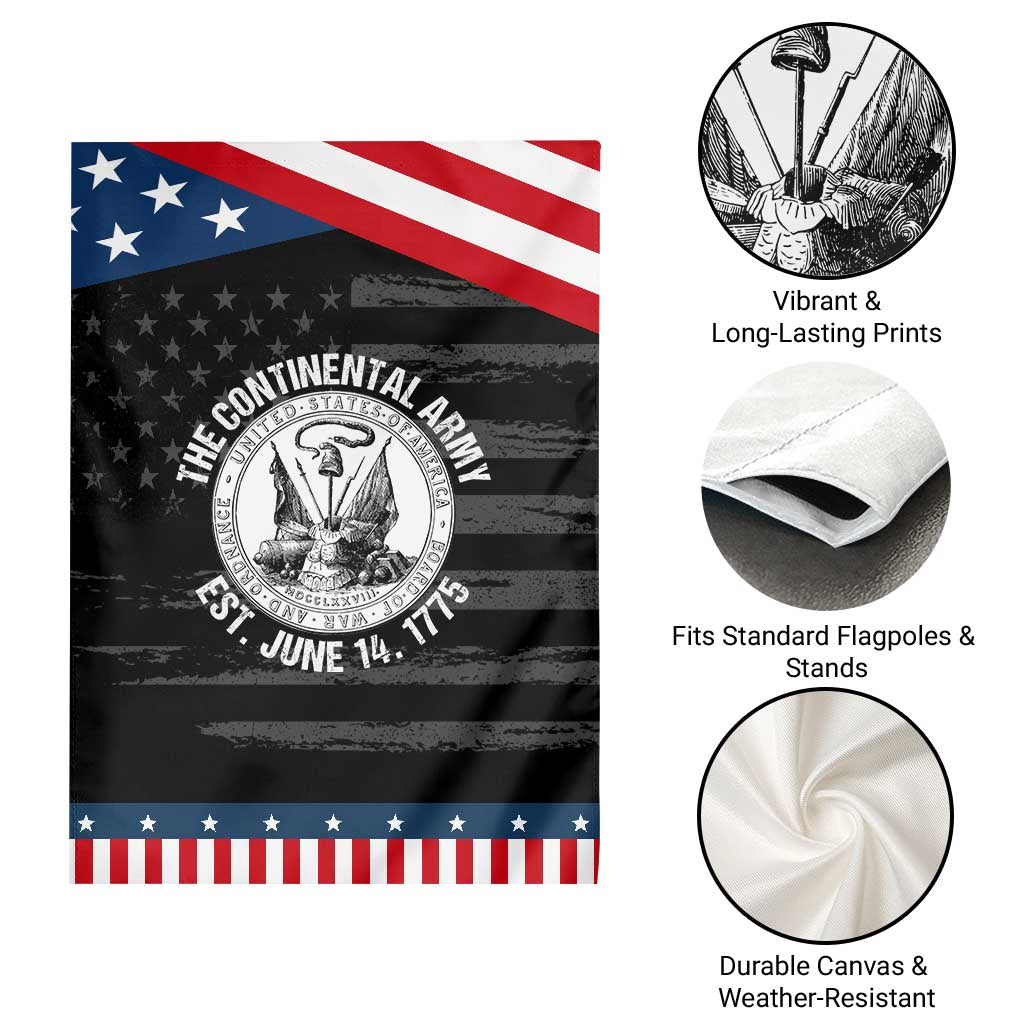 The Continental Army Est 1775 Patriotic Garden Flag US Military History Graphic