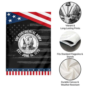 The Continental Army Est 1775 Patriotic Garden Flag US Military History Graphic