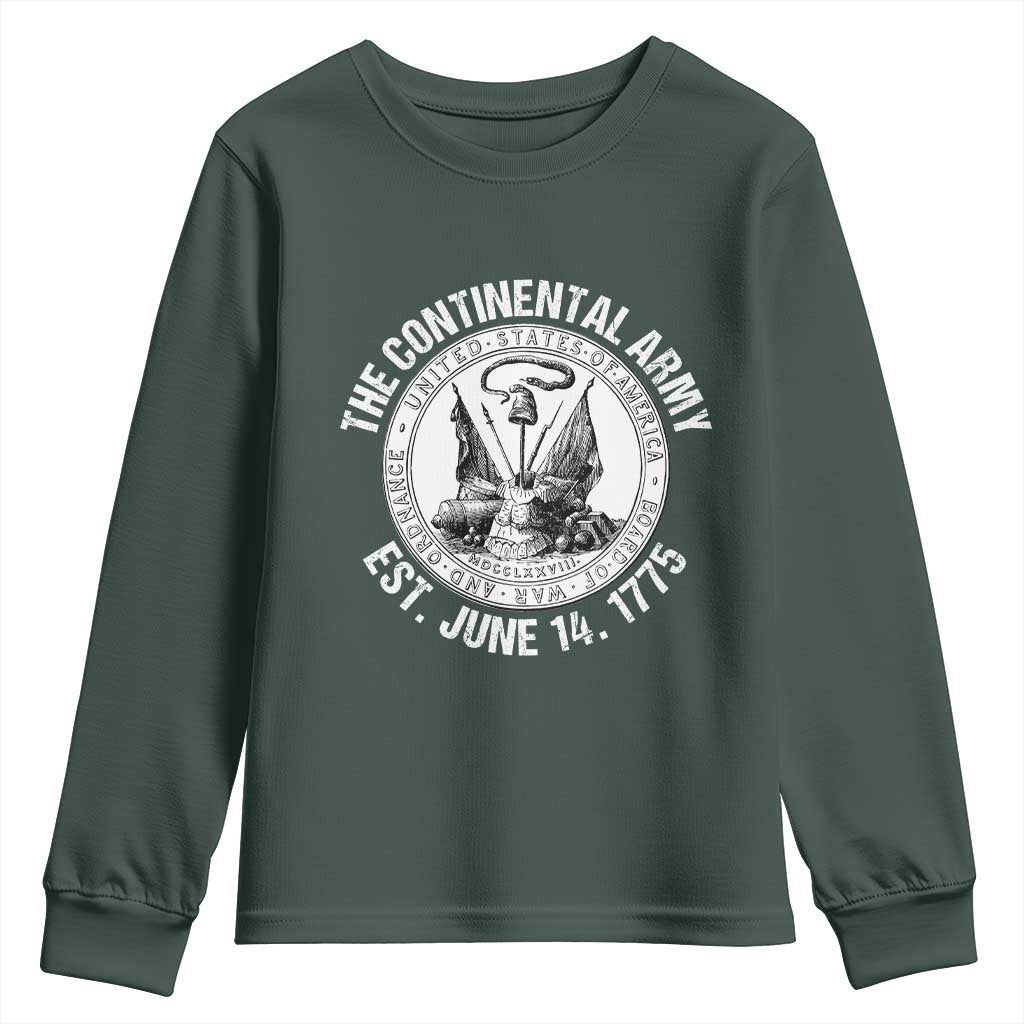 The Continental Army Est 1775 Youth Sweatshirt Patriotic US Military History Graphic