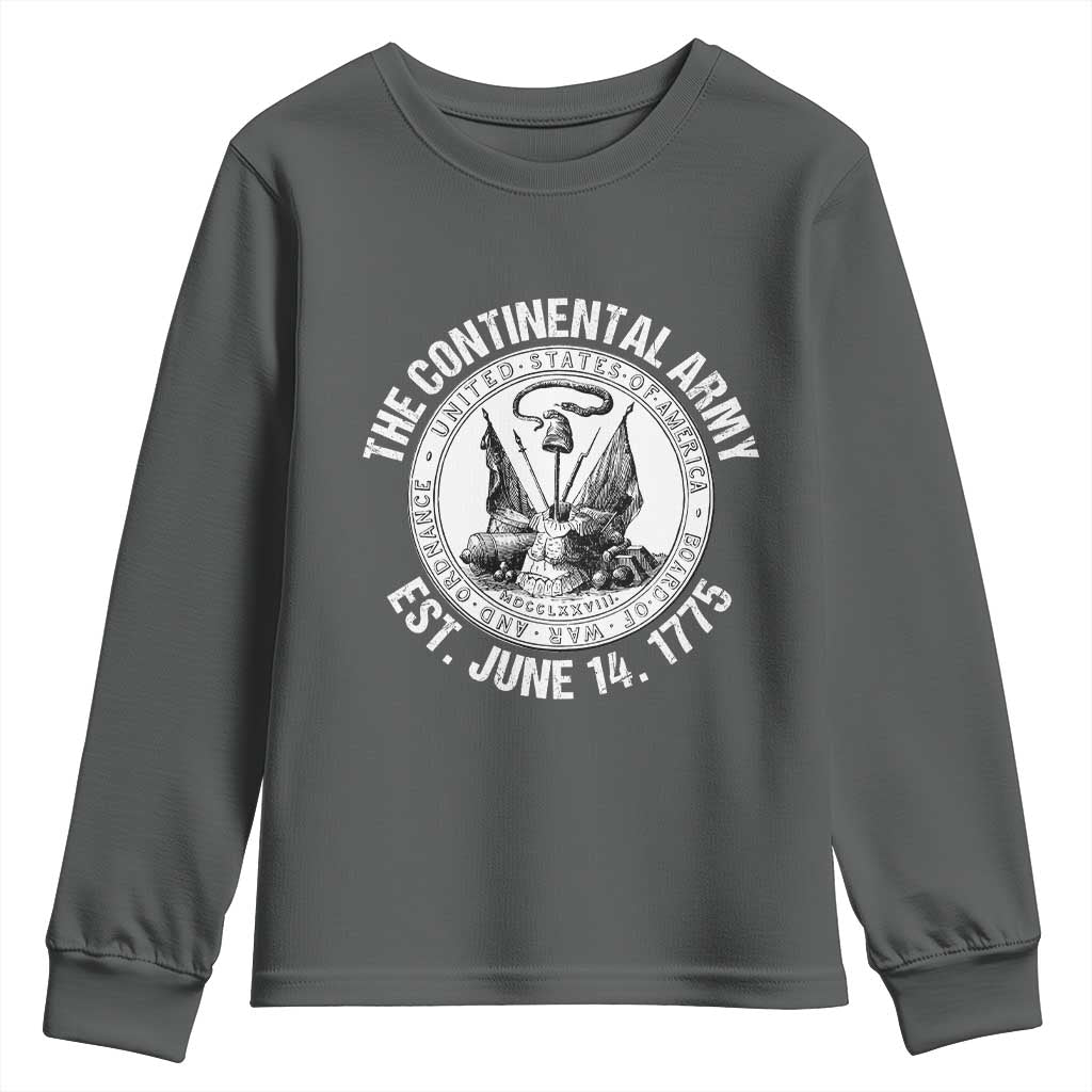The Continental Army Est 1775 Youth Sweatshirt Patriotic US Military History Graphic