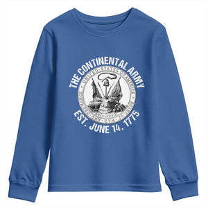 The Continental Army Est 1775 Youth Sweatshirt Patriotic US Military History Graphic