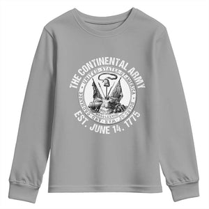 The Continental Army Est 1775 Youth Sweatshirt Patriotic US Military History Graphic