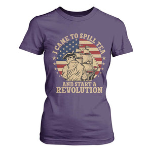 Funny Boston Tea Party T Shirt For Women I Came To Spill Tea And Start A Revolution Retro Graphic
