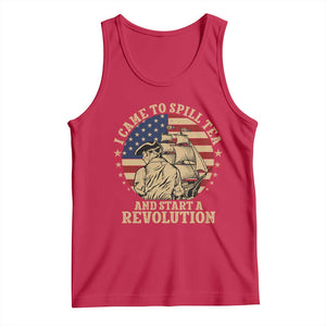 Funny Boston Tea Party Tank Top I Came To Spill Tea And Start A Revolution Retro Graphic