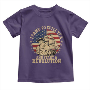Funny Boston Tea Party Toddler T Shirt I Came To Spill Tea And Start A Revolution Retro Graphic