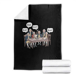 Bruh Founding Fathers Constitutional Convention Throw Blanket Funny American History Humorous Patriot
