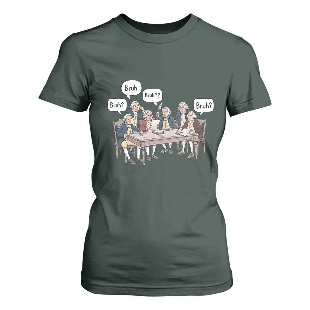 Bruh Founding Fathers Constitutional Convention T Shirt For Women Funny American History Humorous Patriot