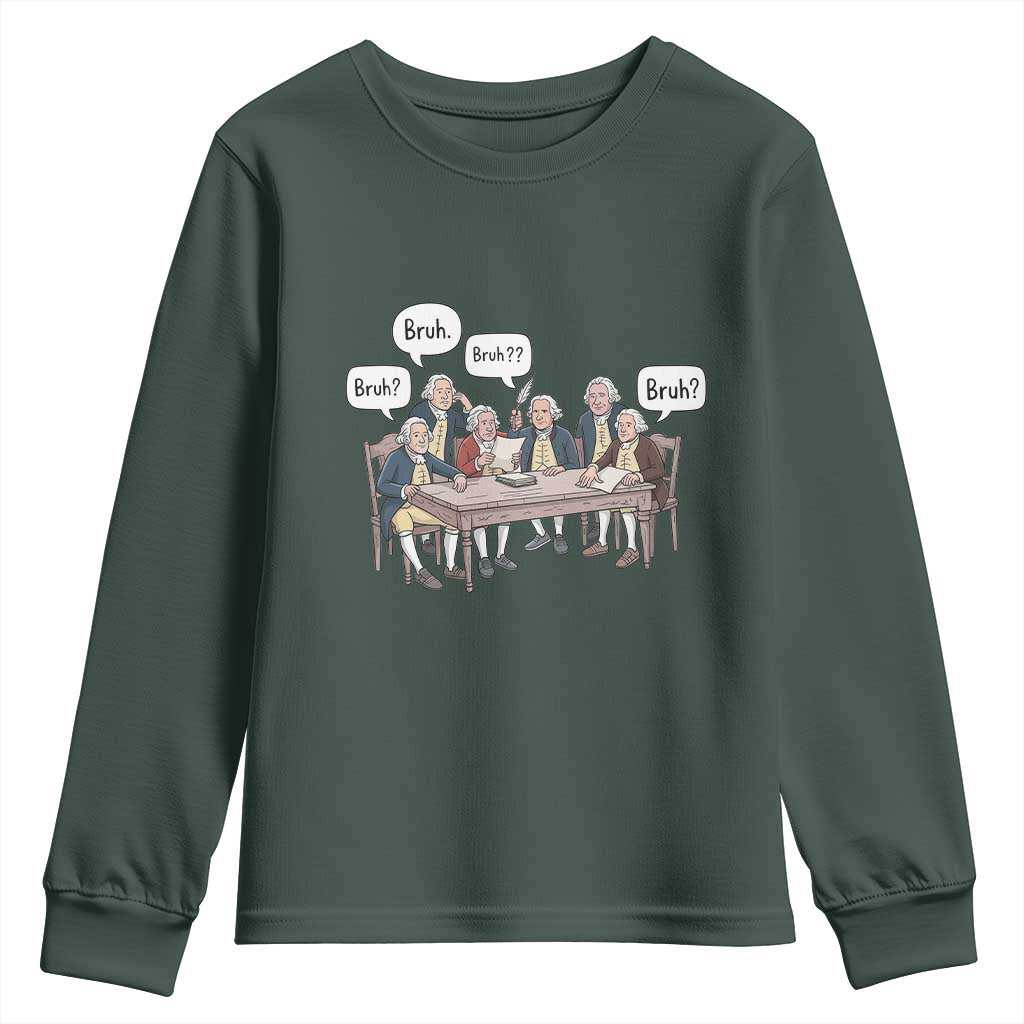 Bruh Founding Fathers Constitutional Convention Youth Sweatshirt Funny American History Humorous Patriot