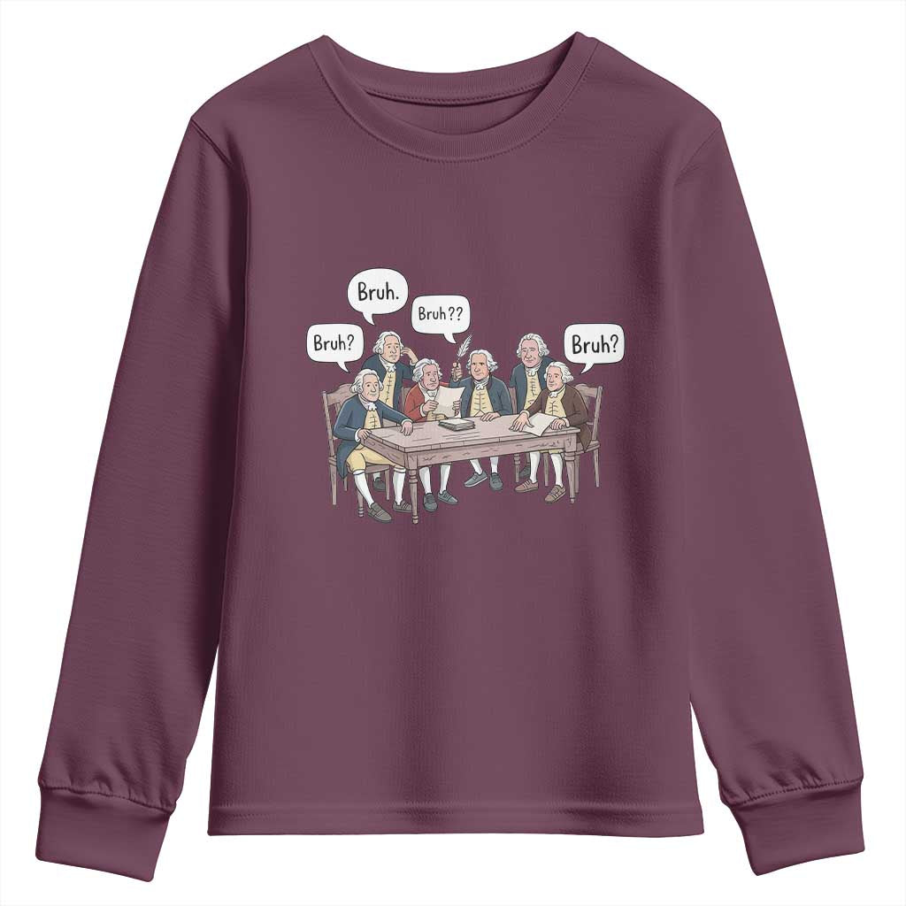 Bruh Founding Fathers Constitutional Convention Youth Sweatshirt Funny American History Humorous Patriot