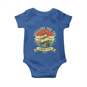 Spilling The Tea Since 1773 Baby Onesie Retro Sunset Boston Tea Party History