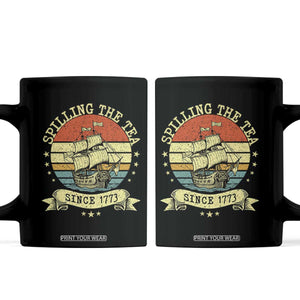 Spilling The Tea Since 1773 Coffee Mug Retro Sunset Boston Tea Party History