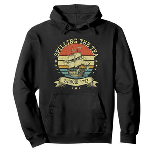 Spilling The Tea Since 1773 Hoodie Retro Sunset Boston Tea Party History