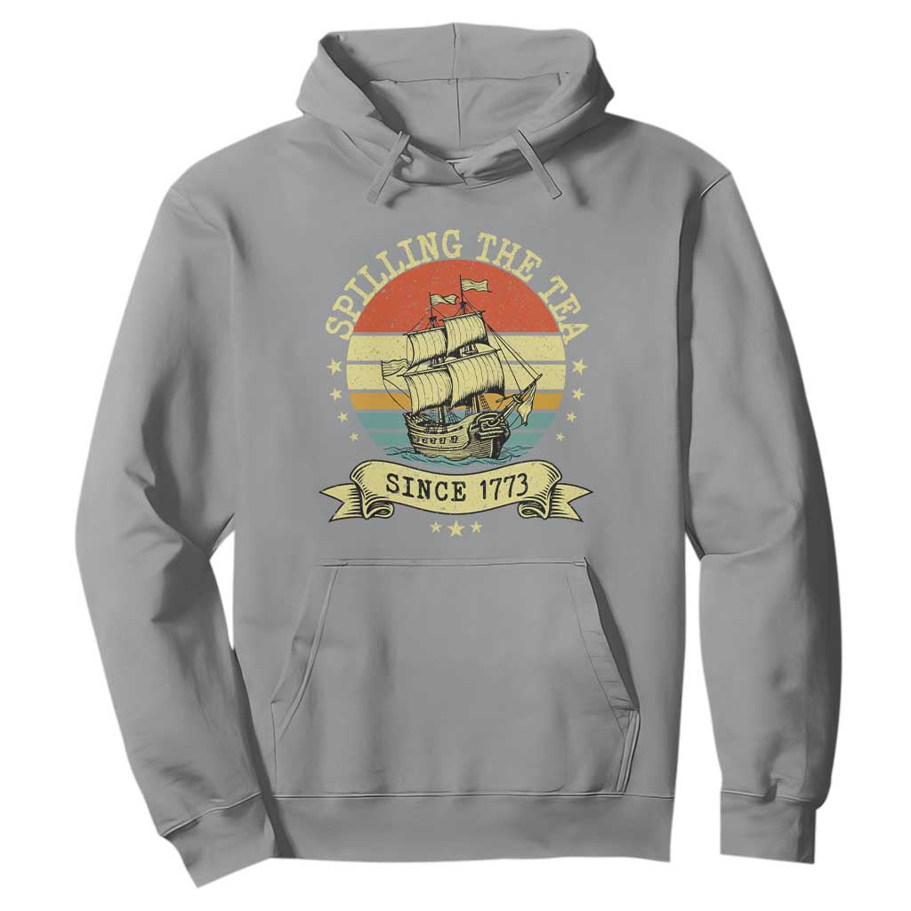 Spilling The Tea Since 1773 Hoodie Retro Sunset Boston Tea Party History