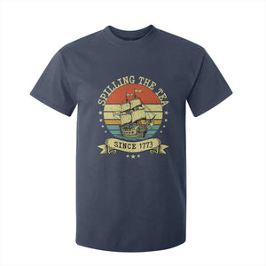 Spilling The Tea Since 1773 T Shirt For Kid Retro Sunset Boston Tea Party History