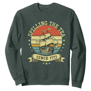 Spilling The Tea Since 1773 Sweatshirt Retro Sunset Boston Tea Party History