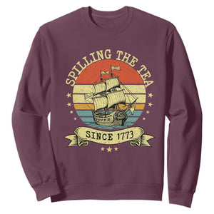 Spilling The Tea Since 1773 Sweatshirt Retro Sunset Boston Tea Party History