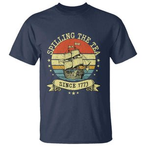 Spilling The Tea Since 1773 T Shirt Retro Sunset Boston Tea Party History