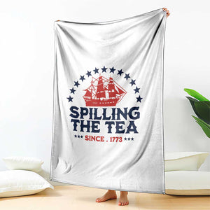 Spilling The Tea Since 1773 Throw Blanket Patriotic Nautical Stars American History
