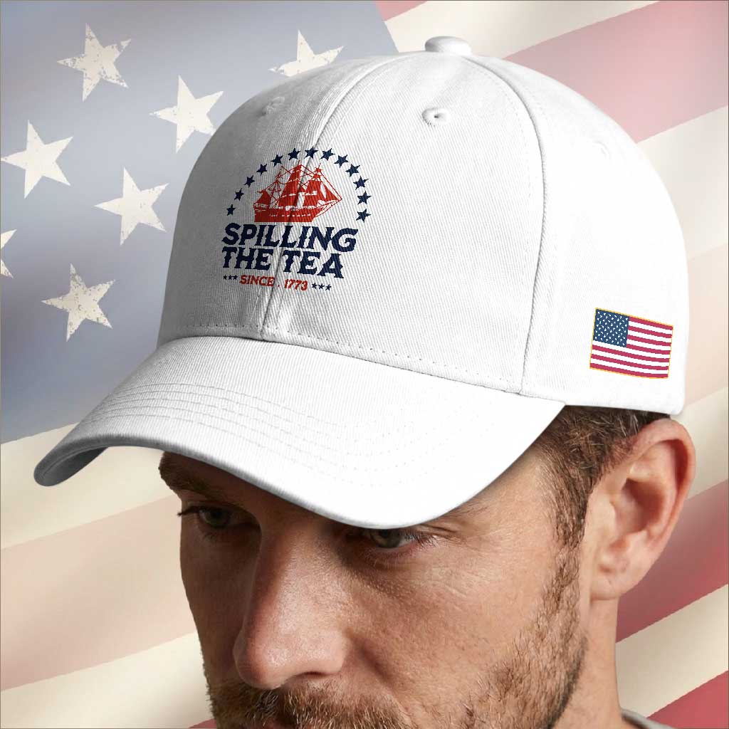 Spilling The Tea Since 1773 Baseball Cap Patriotic Nautical Stars American History