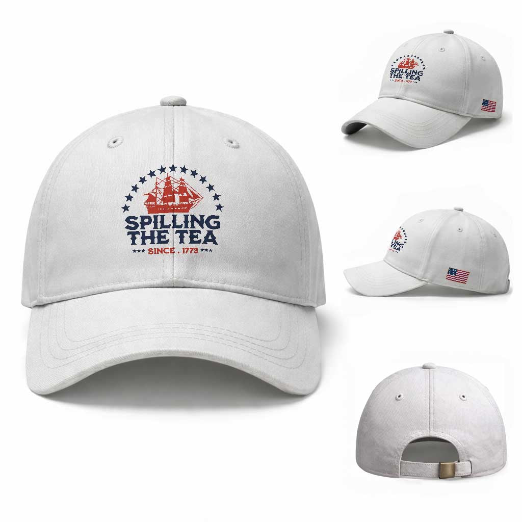 Spilling The Tea Since 1773 Baseball Cap Patriotic Nautical Stars American History