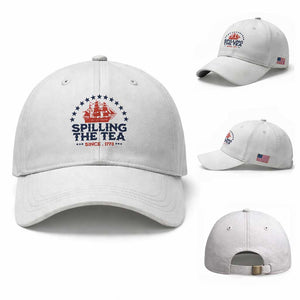 Spilling The Tea Since 1773 Baseball Cap Patriotic Nautical Stars American History