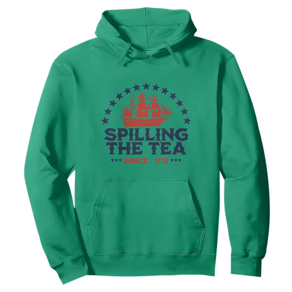 Spilling The Tea Since 1773 Hoodie Patriotic Nautical Stars American History