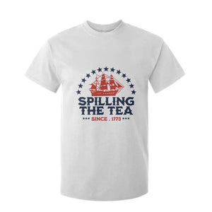 Spilling The Tea Since 1773 T Shirt For Kid Patriotic Nautical Stars American History