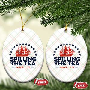Spilling The Tea Since 1773 Ceramic Ornament Patriotic Nautical Stars American History