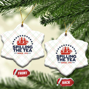 Spilling The Tea Since 1773 Ceramic Ornament Patriotic Nautical Stars American History