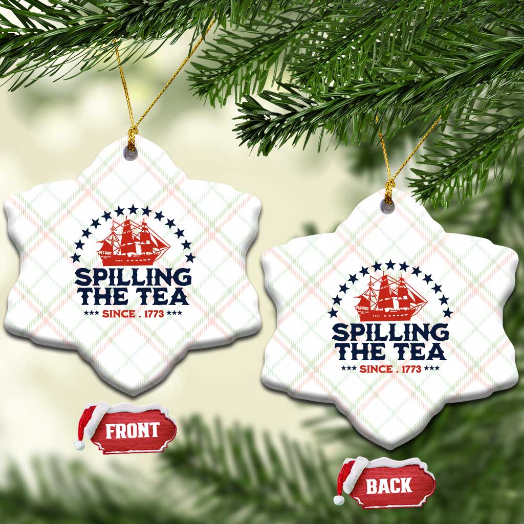 Spilling The Tea Since 1773 Ceramic Ornament Patriotic Nautical Stars American History