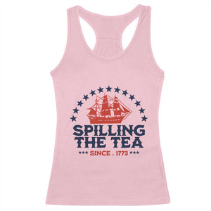 Spilling The Tea Since 1773 Racerback Tank Top Patriotic Nautical Stars American History