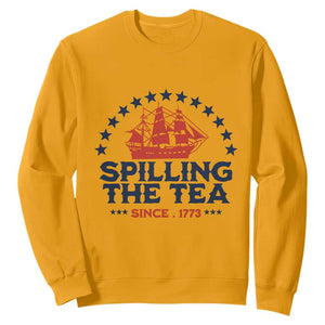 Spilling The Tea Since 1773 Sweatshirt Patriotic Nautical Stars American History
