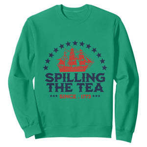 Spilling The Tea Since 1773 Sweatshirt Patriotic Nautical Stars American History