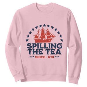 Spilling The Tea Since 1773 Sweatshirt Patriotic Nautical Stars American History