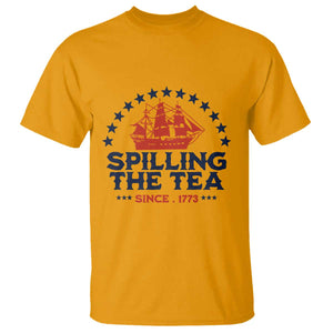 Spilling The Tea Since 1773 T Shirt Patriotic Nautical Stars American History
