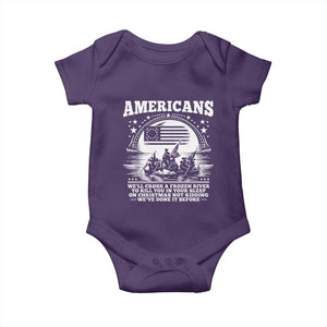 Funny Patriotic Military History Baby Onesie Americans Crossing A Frozen River To Kill You In Your Sleep On Christmas