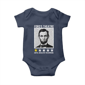 Fords Theatre One Star Awful Wouldnt Recommend Baby Onesie Abraham Lincoln Funny History Dark Humor