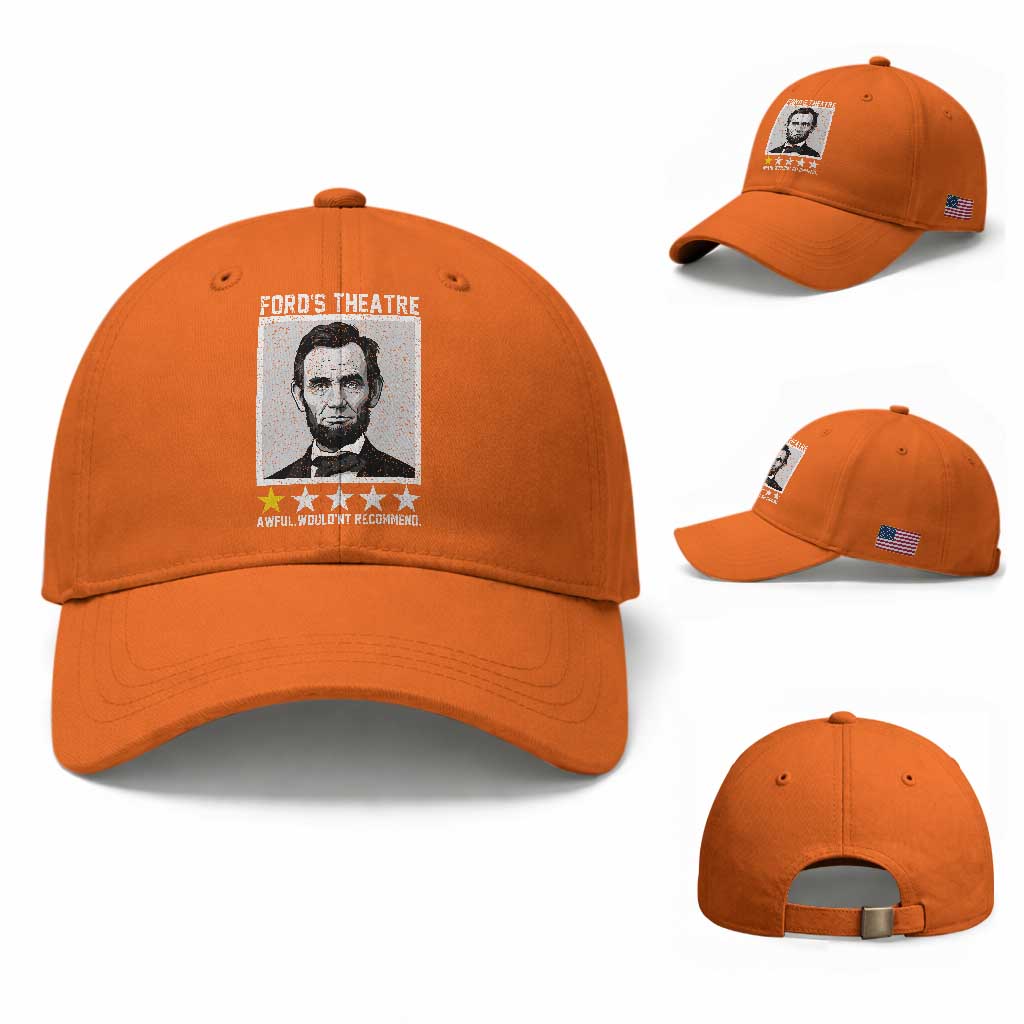 Fords Theatre One Star Awful Wouldnt Recommend Baseball Cap Abraham Lincoln Funny History Dark Humor