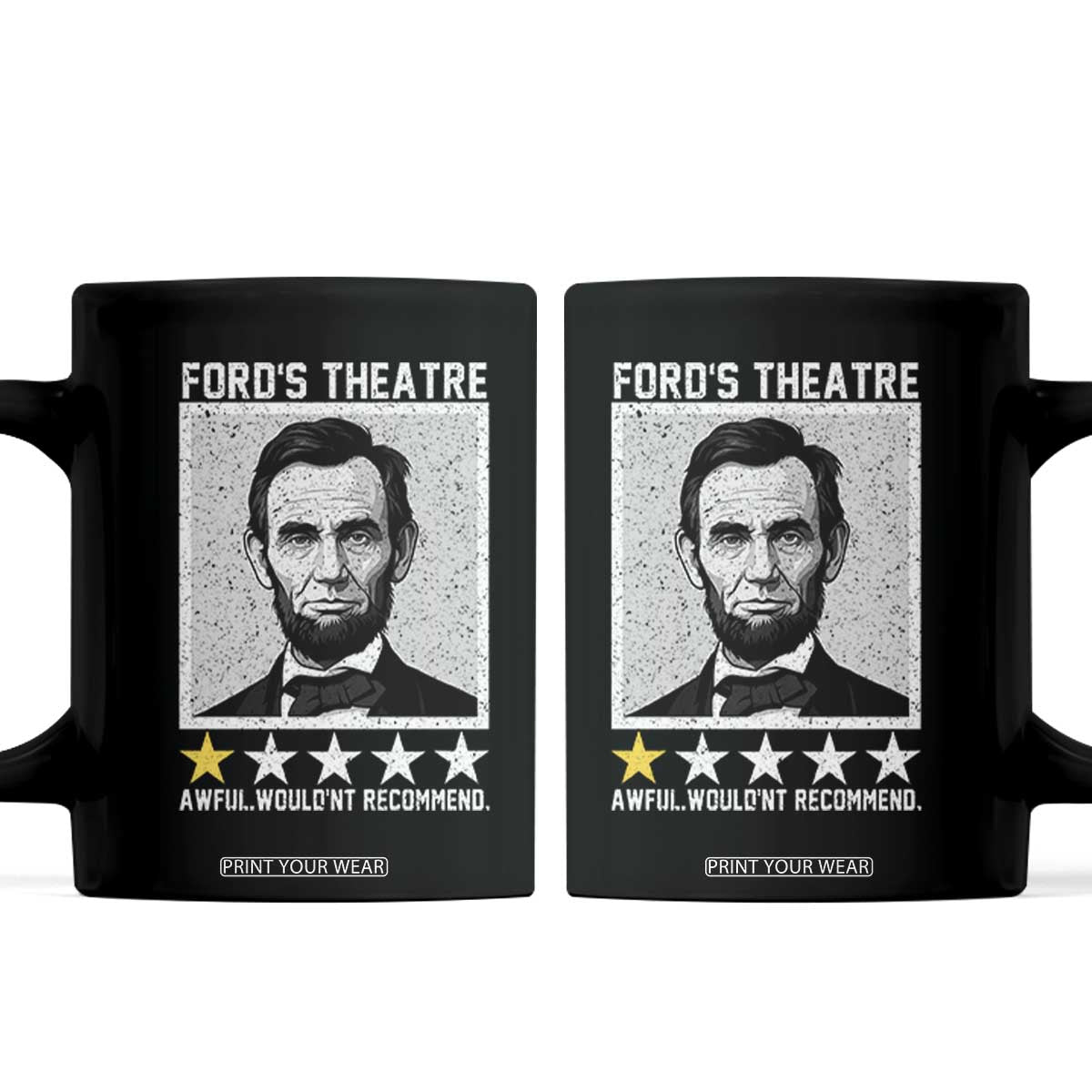 Fords Theatre One Star Awful Wouldnt Recommend Coffee Mug Abraham Lincoln Funny History Dark Humor