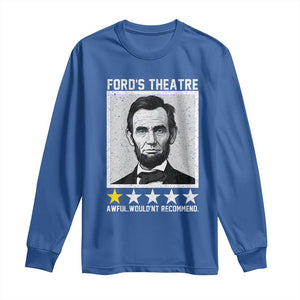 Fords Theatre One Star Awful Wouldnt Recommend Long Sleeve Shirt Abraham Lincoln Funny History Dark Humor