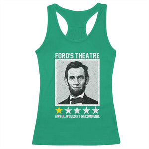 Fords Theatre One Star Awful Wouldnt Recommend Racerback Tank Top Abraham Lincoln Funny History Dark Humor